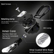 1 Set (2pcs) Retractable Key Chain, Includes Thicker Tactical ID Badge Reel With Carabiner, Suitable For Rugged Hiking Backpacks And Climbing