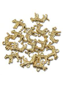 10 pièces/paquet 2 couleurs 15*24mm Pendentifs charms 3D animaux, ornement léopard double face élégant pour la fabrication de bijoux DIY, cadeau de vacances