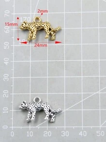 10 pièces/paquet 2 couleurs 15*24mm Pendentifs charms 3D animaux, ornement léopard double face élégant pour la fabrication de bijoux DIY, cadeau de vacances