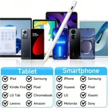 Bolígrafo táctil capacitivo universal, compatible con tabletas y teléfonos inteligentes iOS y Android, con 2 repuestos, compatible para escribir, dibujar, tomar notas, con indicador de estado, acoplamiento magnético, puntas reemplazables, larga duración de la batería