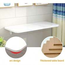 Wall Mounted Folding Table 80x40 Cm Floating Laptop Desk Work Table Op-Leaf Writing Desk PC Computer Dining Table Brackets Space Saving White - White80x40cm1 - View 5