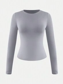 XLLAIS 秋冬新款春季弹力修身打底衫女式休闲夜店长袖亮红色T恤