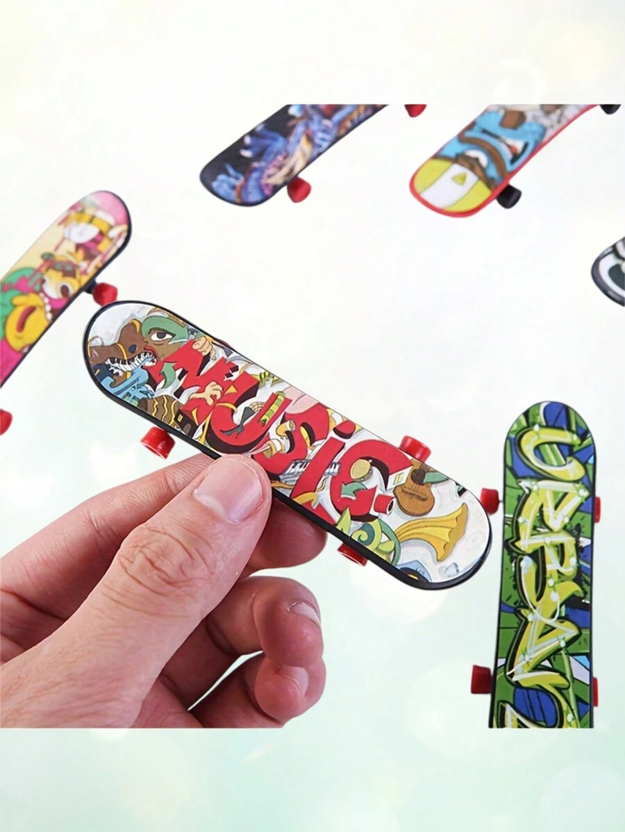 Random Assorted Colors Street Art On Fingertips, Charm Of Finger Skateboarding Culture, Creativity Behind Sliding Finger Skateboard, Techniques And Training To Master Finger Skateboard