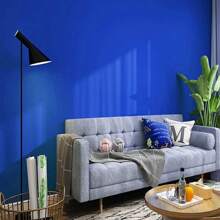 1 Roll Matte Blue Self-Adhesive Wallpaper, Bright Blue Contact Paper For Kitchen Cabinet, Craft, Bedroom, Bathroom, Removable Solid Color Decorative Sticker, Home Decor, Renovation, Spring Decoration, Rama Decor Gift For Birthday, Graduation - Blue - View 4