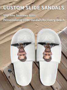 Custom Designed 3D Printed Men's Non-Slip Durable Lightweight Slippers, Indoor And Outdoor Beach Sandals, Couples Slippers - Multicolor - View 5