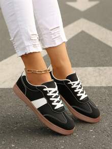 2025 Spring New Women's Fashion Casual Sports Sneakers, Versatile Leisure Shoes - Black - View 3