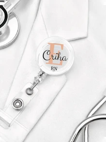 Personalized Badge Reel, Custom Nurse Retractable Badge Holder Nurse ID Carabiner Lanyard Badge Clip Rn Id Badge Staff Gift Stethoscope 731,Personalized Ornaments, Personalized Gifts,Holiday Gifts,Nurse Day,Chic Autumn,Apparel Accessories,Customized Keychains & Accessories