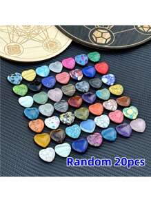 10/20/30 Random Mini Heart-Shaped Crystal Healing Crystal Natural Pocket Gemstone, Polished Heart-Shaped Palm Gemstone Rose Quartz Amethyst Combination Set, Bulk Wholesale, Spiritual Energy Balancing Meditation Gift, Valentine's Day Gift, Birthday Gift, Graduation Gift. - Multicolor - View 9