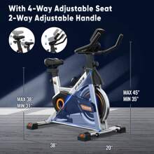 Bicicleta estática, bicicletas estacionarias para gimnasio en casa, bicicleta de entrenamiento con transmisión por correa, bicicleta de ciclismo indoor con pantalla digital y cojín de asiento cómodo, color negro