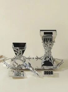 Silver Fashionable Elegant Geometric Design Arabian Incense Burner Set Gifts Birthday Graduation