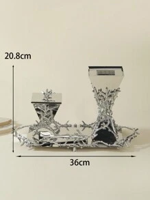 Silver Fashionable Elegant Geometric Design Arabian Incense Burner Set Gifts Birthday Graduation