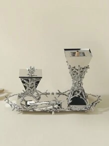 Silver Fashionable Elegant Geometric Design Arabian Incense Burner Set Gifts Birthday Graduation