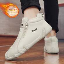 Men's Shoes Autumn And Winter New Cashmere Thickened Warm Cotton Shoes Men's Non-Slip Snow Boots Men's Lightweight Low-Top Leather Shoes