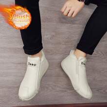 Men's Shoes Autumn And Winter New Cashmere Thickened Warm Cotton Shoes Men's Non-Slip Snow Boots Men's Lightweight Low-Top Leather Shoes
