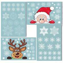 4/5/9 Sheets Christmas Window Clings Santa Claus Elk Snowflakes Pattern Window Decals Reusable Winter Wonderland Theme Static Stickers For Xmas New Year Party Home Glass Decoration Room Decor Bedroom Decor Kitchen Decor Wall Sticker Wall Decor Home Decor Christmas Decorations Christmas Decorations Home - Multicolor - View 10
