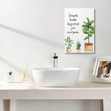 Potted Plant Wall Art Decor For Classroom Therapy Office School Counseling Office 12x16Inch(Framed Wrapped Canvas) - 黑色 - 查看 4