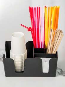 1 件咖啡胶囊收纳盒，适用于咖啡店或茶馆，咖啡配件，杯架，纸巾架，立方体，多隔间，派对餐具收纳盒，毕业、派对、生日、婚礼的学校用品礼物