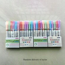 创意双头 6 色花形曲线轮廓记号笔、剪贴簿花卉边框记号笔、荧光笔、波形荧光笔，适用于 DIY、学生突出显示、记笔记、绘画、涂鸦、返校 - 多色 - 查看 9