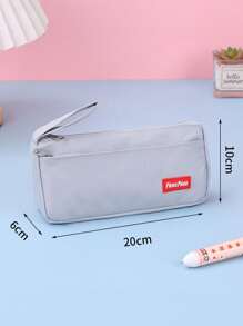 1pc Large Capacity Solid Color Pencil Case, Boys And Girls' School Stationery Bag