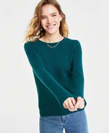 Women's 100% Cashmere Crewneck Sweater - Nhiều màu - Xem 1
