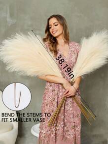 100根人造香蒲草，55厘米/97厘米，香蒲草，落地花瓶填充物，波西米亚农舍家居装饰，婚礼派对装饰，情人节，毕业礼物，秋季装饰（97厘米适用于落地花瓶，55厘米适用于桌面花瓶） - 象牙白 - 查看 10