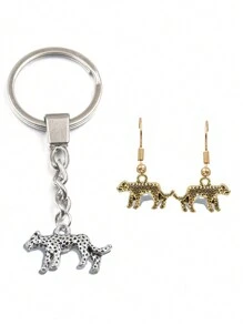 10 pièces/paquet 2 couleurs 15*24mm Pendentifs charms 3D animaux, ornement léopard double face élégant pour la fabrication de bijoux DIY, cadeau de vacances