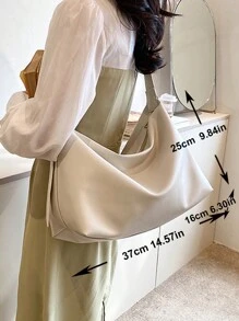 Yogodlns Vintage Stil Eimer Tasche für Damen, verstellbarer Riemen Umhängetasche, veganes Leder Hobo Tasche mit breitem Riemen für Damen - perfekt für Umhängetaschen, Sporttaschen, Tote Bags und mehr, retro inspirierte Tasche - Beige - Übersicht 9