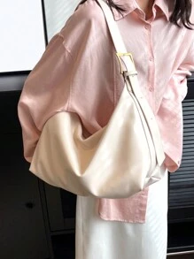 Yogodlns Vintage Stil Eimer Tasche für Damen, verstellbarer Riemen Umhängetasche, veganes Leder Hobo Tasche mit breitem Riemen für Damen - perfekt für Umhängetaschen, Sporttaschen, Tote Bags und mehr, retro inspirierte Tasche - Beige - Übersicht 6