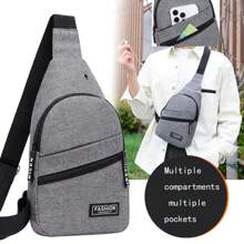 1pc Outdoor Hiking Cycling Shoulder Bag, Crossbody Messenger Bag, Multi-Function Oxford Cloth Chest Bag, Coin Purse, Men Fashion Casual Sports Mini Travel Pack Christmas Gifts For Men Travel Essentials Winter Dad Gifts Boyfriend Gifts Holiday School The Sporty Life Vacation Bags Bag Pack Belt Bag Waist Bag Spring School Supplies - Multicolor - View 1