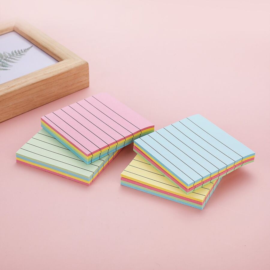 2set Rainbow Color 200 Sticky Notes / Book Cartoon Sticky Notes, All Kinds Of Cute Reminders And To-Do List Classification Sticky Notes Packs, To-Do Reminder Stickers, Multi-Color Sticky Notes Set, Paper Materials (Some Accessories Random Style) - Multicolor - View 1