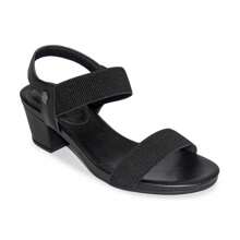 Usaflex Women's Elastic Block Heel Sandal Y8204 - 黑色 - 查看 3
