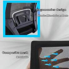 BestOffice Ergonomic Office Chair, Lumbar Support, Adjustable Height With Armrests For Adults(Black) - 黑色 - 查看 2