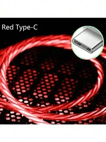 1pc Type-C Car Data Cable - Red - View 5