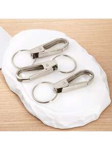 简约腰挂钥匙扣，汽车钥匙挂件 - 銀色 - 查看 4
