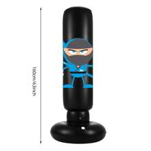 Punching Bag Freestanding Boxing Bag Inflatable Boxing Set Bounce Back For Practicing Karate MMA Fitness Punch Bags - Black - View 3