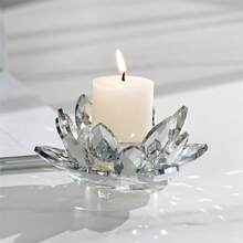 Portavelas de cristal de vidrio transparente de alta calidad, decoración elegante para fiestas, cumpleaños, bodas y decoración del hogar