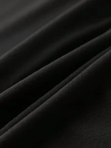 Plus Size Women V-Neck Short Sleeve Casual Dress For Summer Elegant Black - Black - View 2