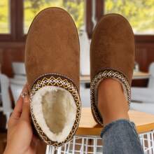 Women's Slippers Platform Snow Boots Thickened Flat Boots Warm Shoes For Outdoor Anti-Slip Boot Winter - 深黃色 - 查看 3