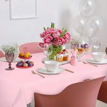 Plastic Table Cloth Disposable 10 Packs, 54 X 108 Inch Table Cloths For Parties, Decorative Tablecloths For Rectangle Tables, White Plastic Table Cover, Leakproof & Sturdy, White