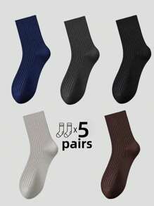 5 Pairs Upgraded Thickened Striped Mid-Calf Socks, Suitable For Warmth, Casual, Home, Outdoor Sports, Continuous Warmth For Men And Women, Soft, Breathable, Odor-Resistant, Anti-Bacterial Mid-Calf Socks For Daily Life
