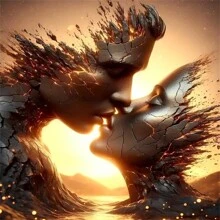 Ensemble de peinture de diamant: Paysage d'amour 5D, 39,88x39,88 cm Rond Tout Diamant DIY Décoration maison Art Set, Cadeau de la Saint-Valentin, Peinture à mosaïque - Multicolore - Voir 2