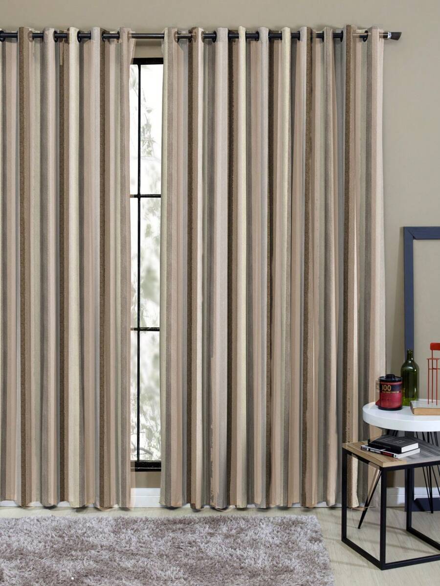 Rustic Striped Curtain 3.00m X 2.70m For Living Room And Bedroom Various Colors - 查看 1