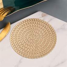 4/8/12/16 件金色麦穗 PVC 防滑耐热桌垫，欧式餐桌装饰，隔热桌布，厨房配件，适用于厨房、餐桌、酒店、家居装饰、派对、节日、圣诞节、情人节、日常必需品、个性化礼品、秋季装饰、返校季 - 金色 - 查看 9