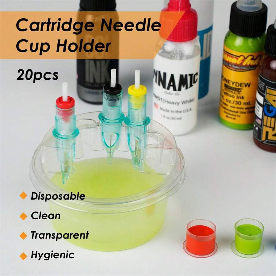 60pcs Tattoo Needle Tube Holder - Transparent Disposable Cup Stand For Organizing Ink And Needles, Suitable For Beginners And Artists - Clear - View 1