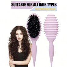 2025 新款卷发定型刷，通风卷发刷卷发定型梳，通风发刷，适用于女性和男性的卷发梳理、塑造和定型，减少拉扯 - 彩色 - 查看 8