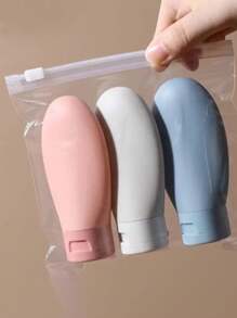 1 Piece/3 Pieces/4 Pieces Travel Separate Bottles, Extrusion Design, Portable, Leak Proof, Refillable Cosmetics Container, (With Free Label Card) Reusable, Used For Separate Packaging Of Toiletries, Shampoo, Shower Gel And Lotion, Travel Necessities, School Supplies, Holiday Camping Necessities, Holiday Accessories Mini, Used For Holiday Beach, Bathroom Collection, Bedroom Collection, Large Capacity, Business Trip, Tourism