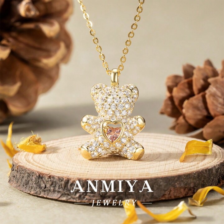 [ReinSein]ACC★Summer Teddybear Necklace teddybear cubic necklace - P:ReinSein | 60% - Asian Fashion