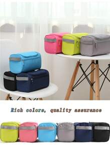 1 geantă de toaletă de călătorie suspendată, fabricată din țesătură de nailon impermeabilă de înaltă calitate, cu fermoar premium, cârlige integrate, compactă și ușoară, potrivită pentru geantă de machiaj, geantă de ras pentru bărbați, organizator de cosmetice pentru femei, geantă de duș, geantă de depozitare pentru baie, geantă de ras, pachet convenabil, geantă de călătorie, kit de igienă etc. Genți de machiaj Organizator de machiaj Organizator de machiaj Depozitare machiaj Rechizite școlare