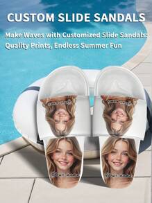 Custom Photo Slide Sandals, Personalized Photo And Name Slide Sandals, Custom Photo And Name Thick Sole Slide Sandals, Personalized Slide Sandals, Photo Slide Sandals, Personalized Slide Sandals For Women And Men, Personalized Slide Sandals, Christmas Gift For Mom/Dad/Her/Him/Girlfriend/Boyfriend/Wife/Husband/Friend