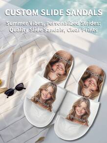 Custom Photo Slide Sandals, Personalized Photo And Name Slide Sandals, Custom Photo And Name Thick Sole Slide Sandals, Personalized Slide Sandals, Photo Slide Sandals, Personalized Slide Sandals For Women And Men, Personalized Slide Sandals, Christmas Gift For Mom/Dad/Her/Him/Girlfriend/Boyfriend/Wife/Husband/Friend